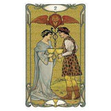 TarotMerchant-Golden Art Nouveau Mini Tarot Deck Lo Scarabeo