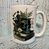 Gothic Skull & Books 15oz Coffee Mug