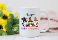 Happy Hallothanksmas Gnome 15oz Coffee Mug