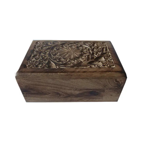 Daisy Carved Wooden Box (6 X 4 in.)