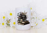 Gothic Skull & Books 15oz Coffee Mug