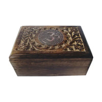 Om Carved Wooden Box (6 X 4 in.)