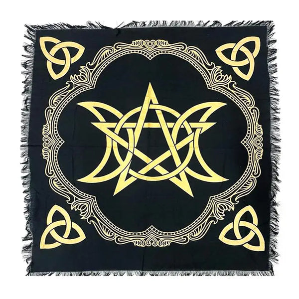 Triple Moon Pentagram Altar Cloth (24 X 24 in.)