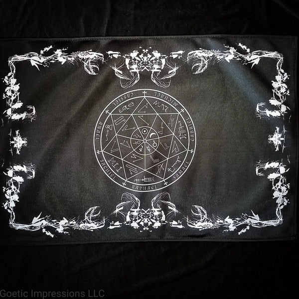 Black 7 Archangel Altar Cloth