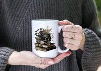 Gothic Skull & Books 15oz Coffee Mug