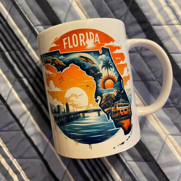 Florida Vintage Retro State - 15oz Coffee Mug