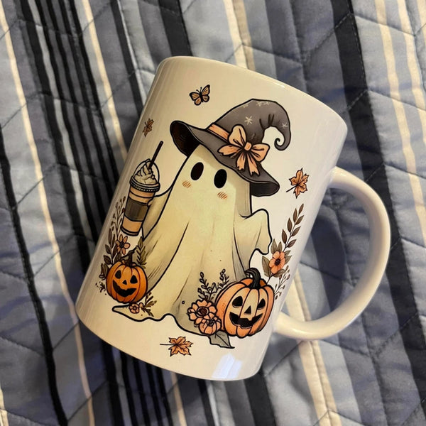 Iced Coffee Halloween Ghost - 15oz Coffee Mug