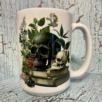 Gothic Skulls & Books 15oz Coffee Mug