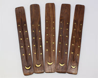 Wooden Incense Ash Catchers w/ a Cresent Moon