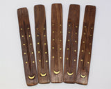 Wooden Incense Ash Catchers w/ a Cresent Moon