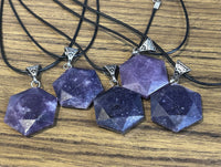 Lepidolite Hexagon Necklace