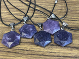 Lepidolite Hexagon Necklace